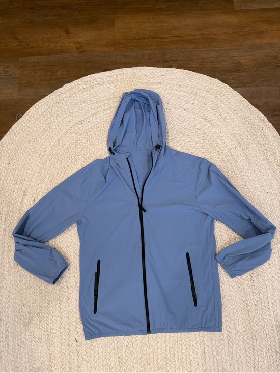 Prada Jackets & Blazers - Prada Light Blue Hooded Windbreaker with Black Zipper Pull